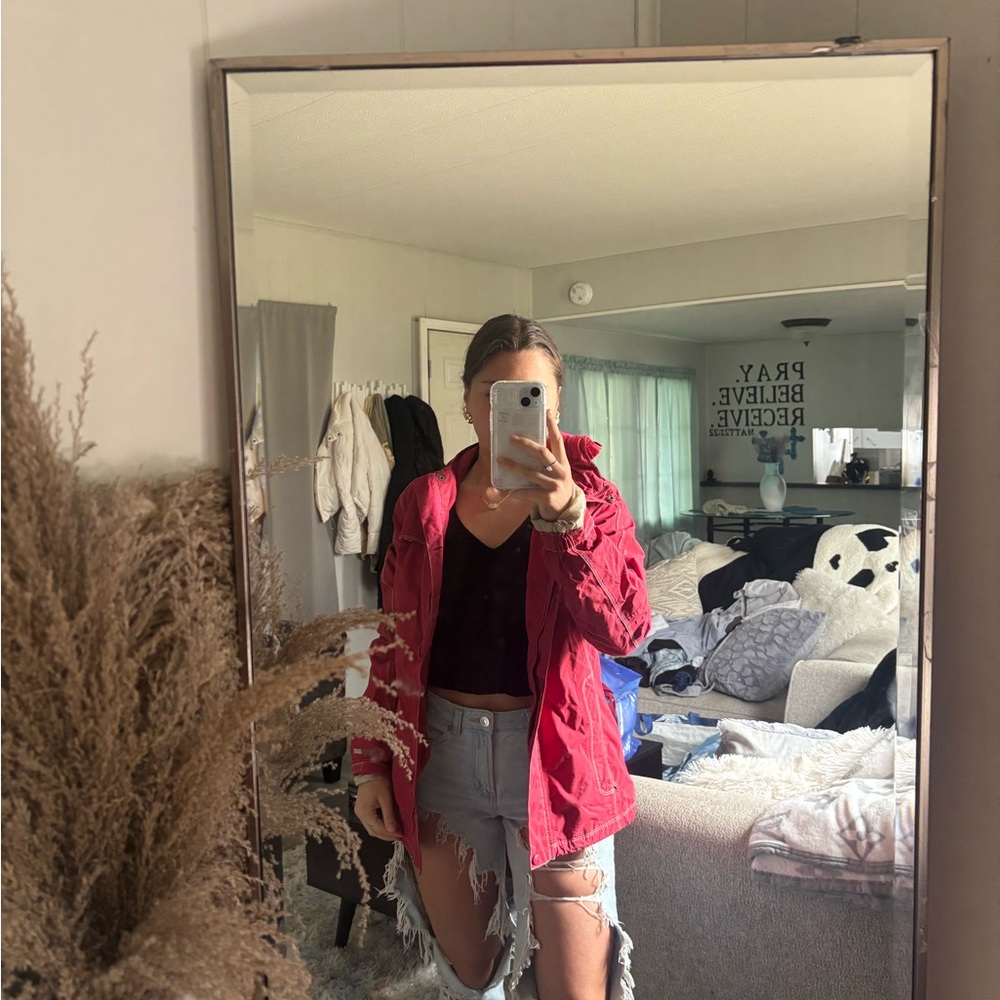 Women's Red Raincoat